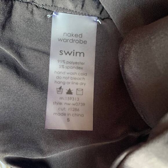NWT Naked Wardrobe Bandeau Bikini Swim Set in Black - Picture 5 of 9